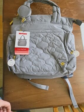 Huggies Cozy Hug Pack Quilted Diaper Bag - Light Gray